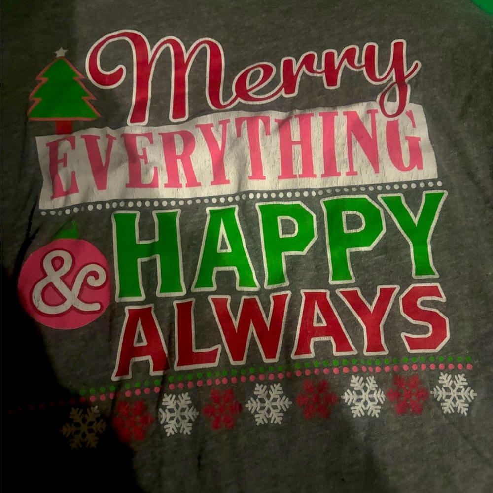 Merry Everything Happy Always Baseball Tee